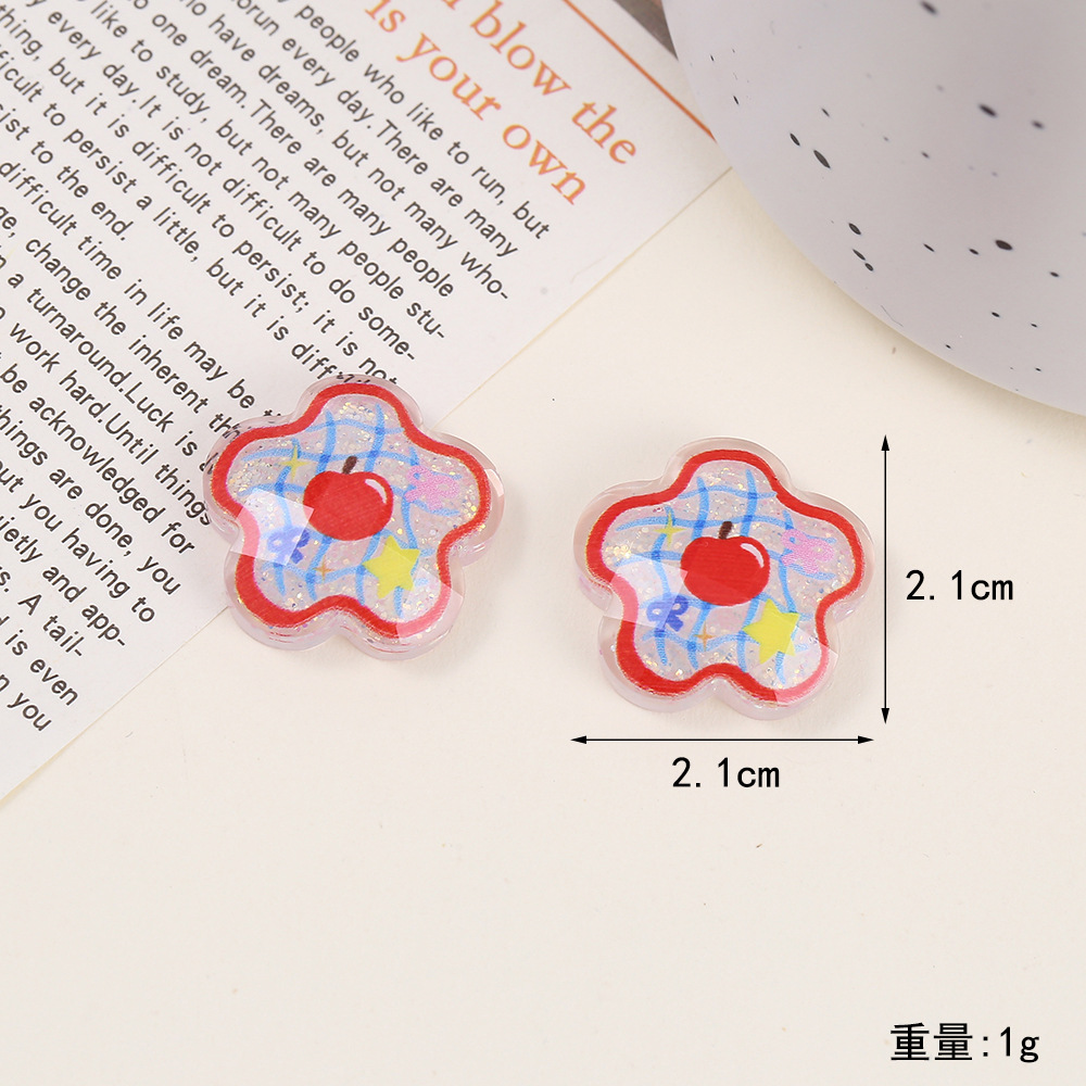 High-transparency sequin cut surface, little bear heart, epoxy resin AB glue accessories, diy jewelry accessories, handcrafted hair accessories, cream glue material pic 10