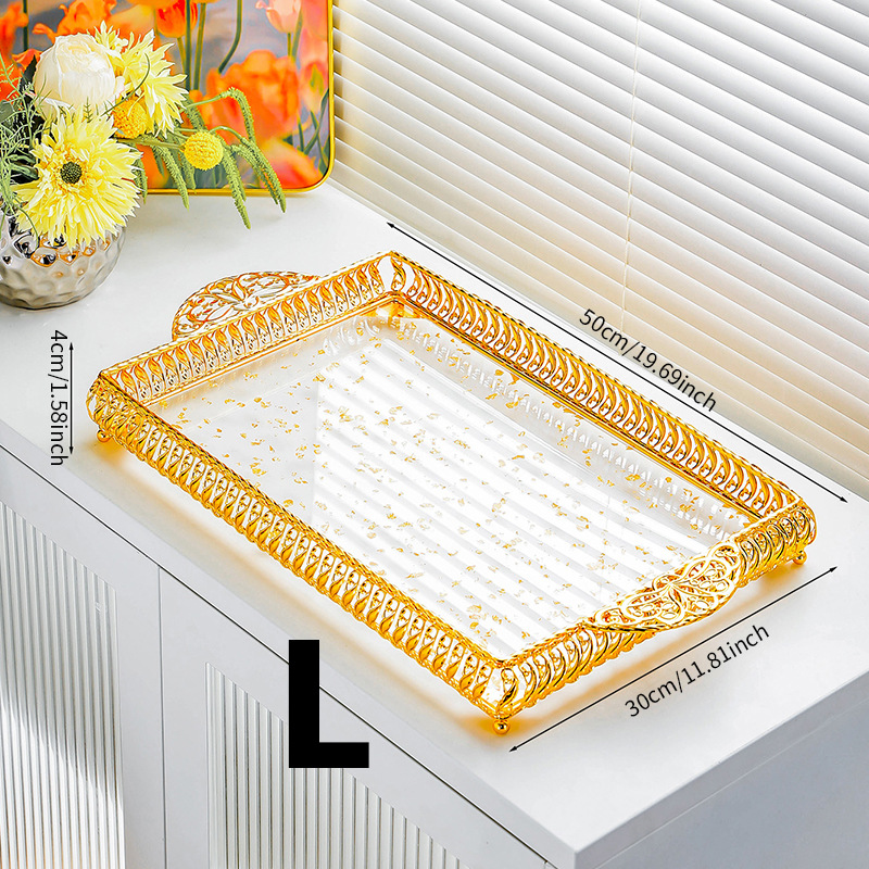 Nordic metal tray, light luxury acrylic storage plate, cosmetics, jewelry, decorative items, afternoon tea and dessert stand pic 10