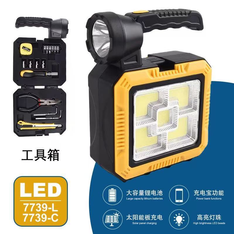 LED solar multi-functional built-in toolkit, portable searchlight, outdoor waterproof, ultra-bright and high-intensity emergency light pic 7