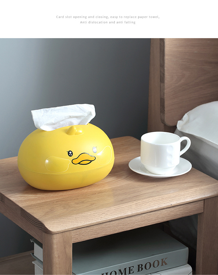 Little Yellow Duck Tissue box Cartoon creative home desktop tissue box, living room Internet celebrity dormitory meal tissue storage box pic 7