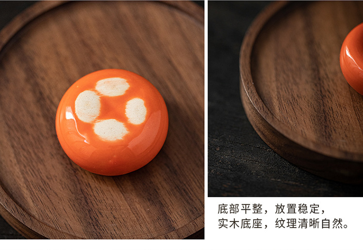 Creative ceramic incense stick, small persimmon tea pet decoration, home incense burner, incense holder, wishing you all the best pic 13