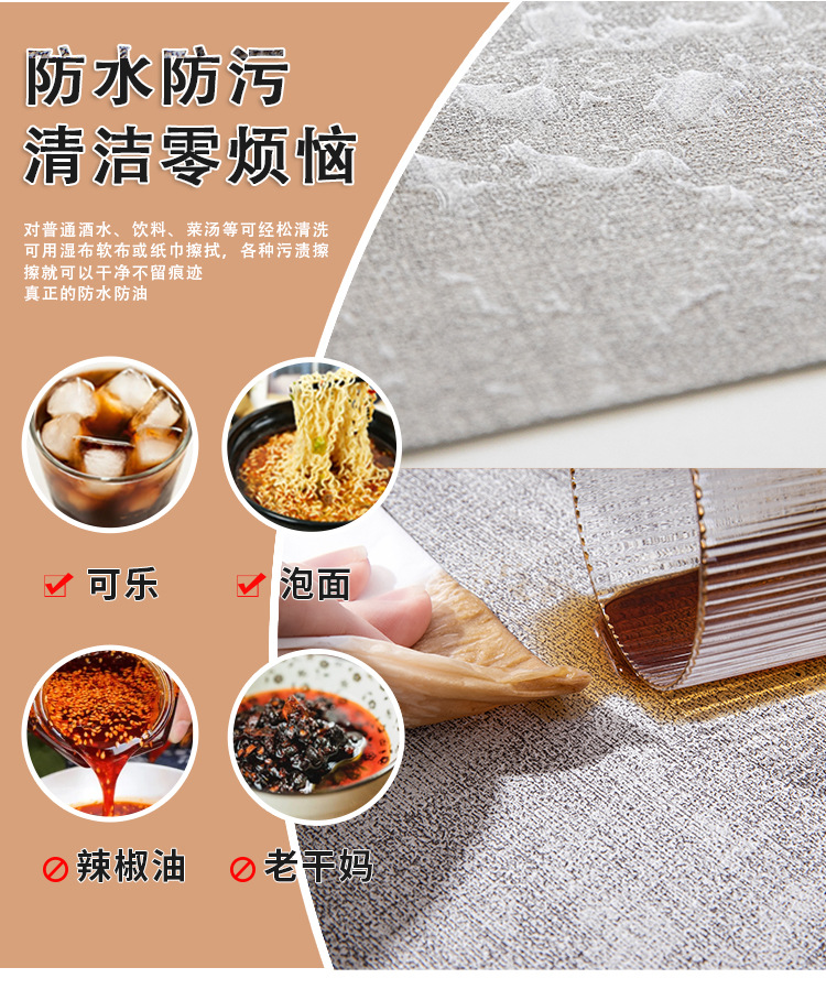 国潮北欧方形布纹餐垫定制防水防油桌垫隔热垫皮革高级感酒店ins杯垫详情4