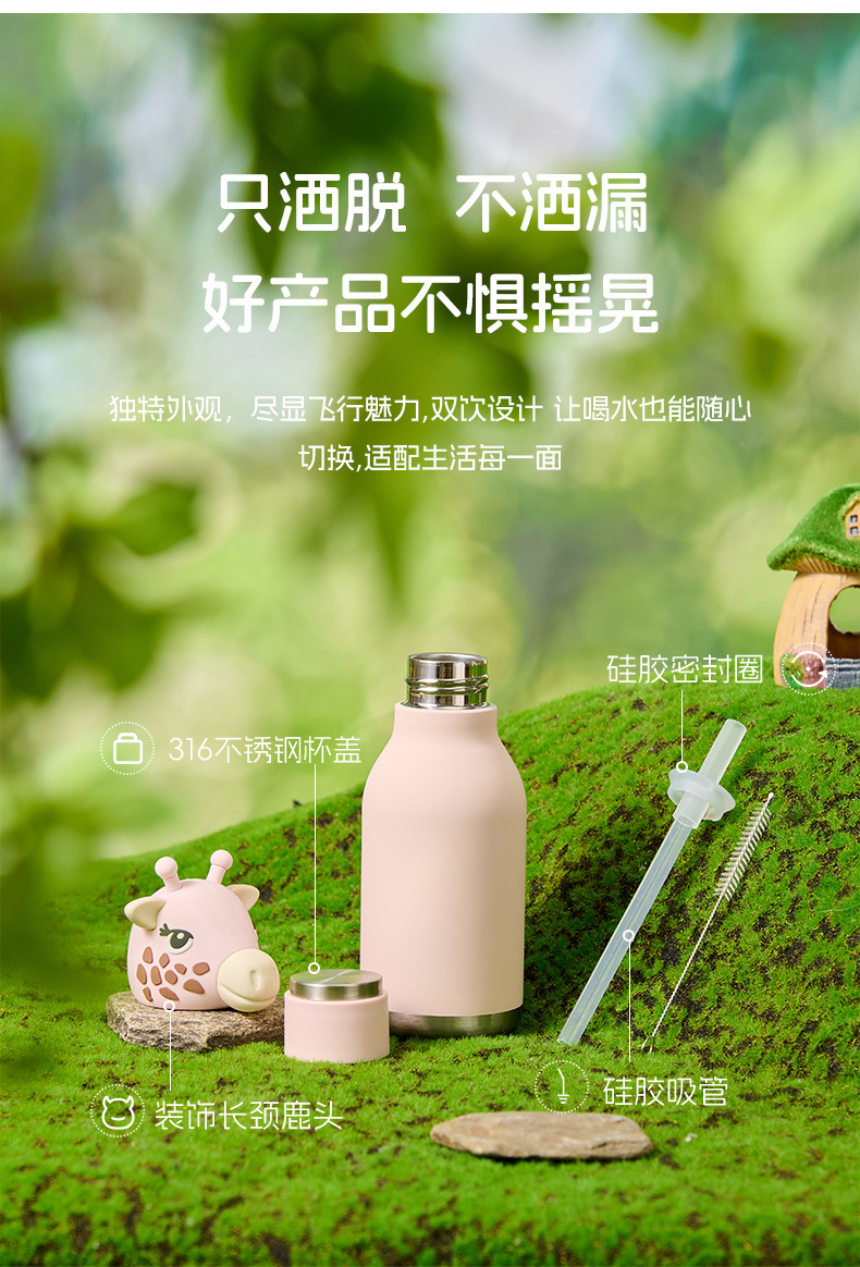 新品卡通创意潮玩杯保温杯儿童不锈钢卡通吸管杯厂家批发详情11