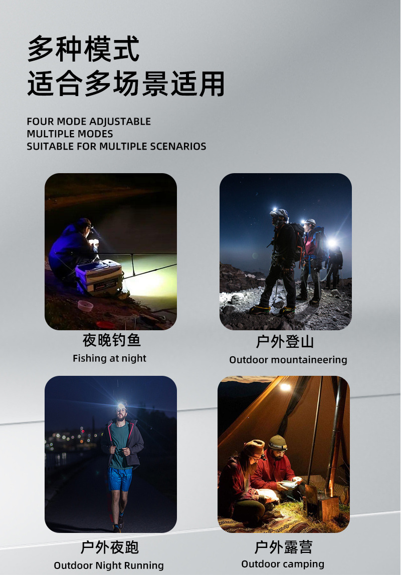 红色小头灯强光手电筒头灯Cob矿灯180g强光头灯详情7