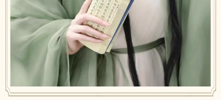 国潮绿色女款魏晋风古装广袖流仙裙小个子中国风改良襦裙古风女装汉服详情2