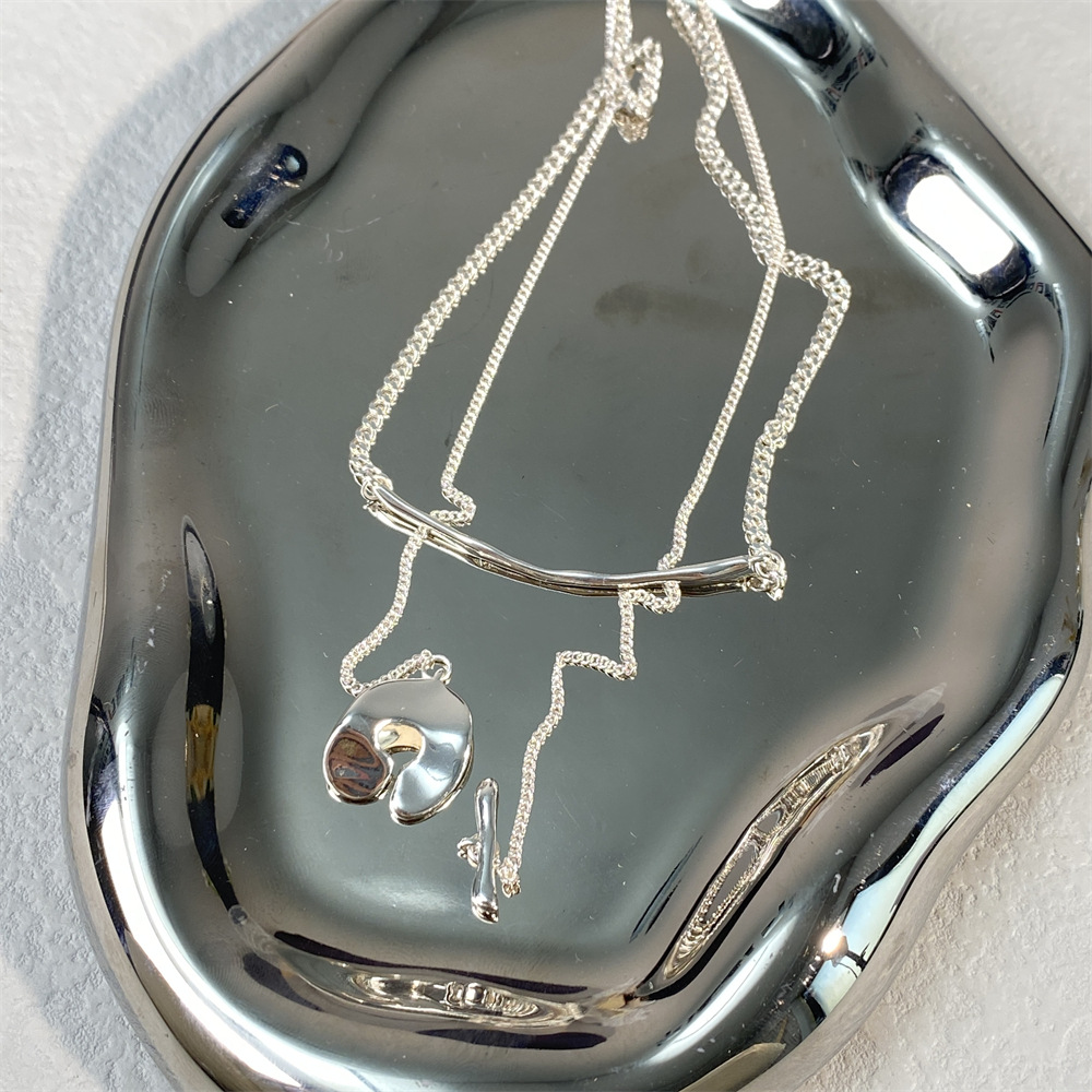 网红博主松本惠奈款长项链日本小众设计金银拼色气质双层叠戴颈链详情8