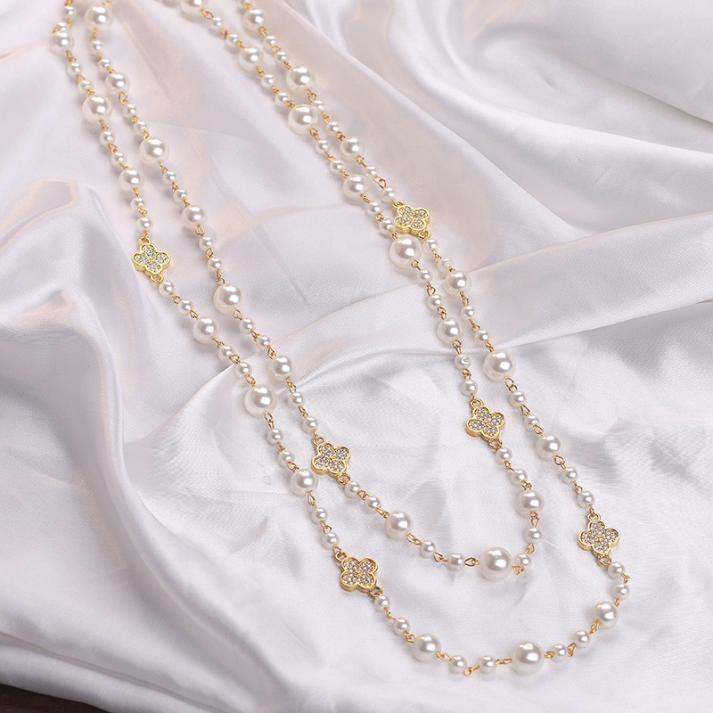 珍珠项链女款轻奢小众2023新款爆款颈链长款毛衣链衣服装饰配饰品详情4