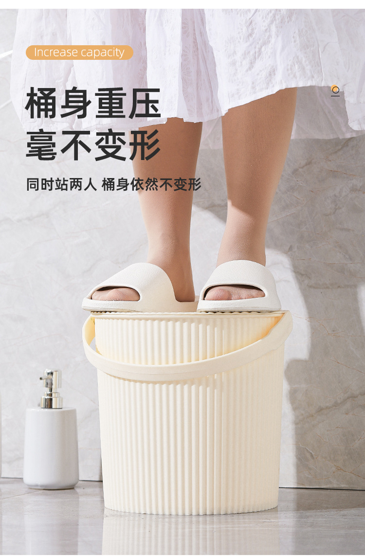 家用手提水桶带盖学生宿舍洗澡桶加厚耐用手提塑料储水圆桶钓鱼桶详情6