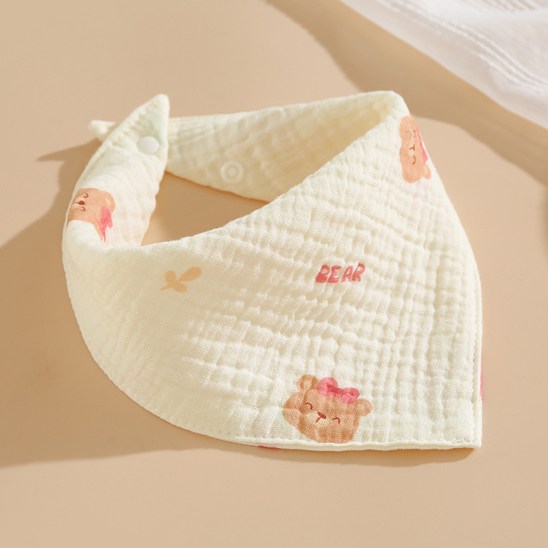 Toalla triangular toalla de babeo para bebés y niños babero de gasa de algodón babero antiescupir de leche 4 capas fina toalla triangular de algodón de verano pic 8