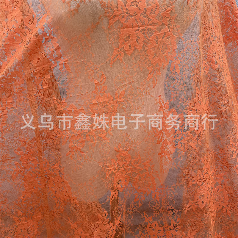 外贸爆款非洲黑人Chantillylace幅宽1.5m*3m厂家现货眼睫毛花详情35