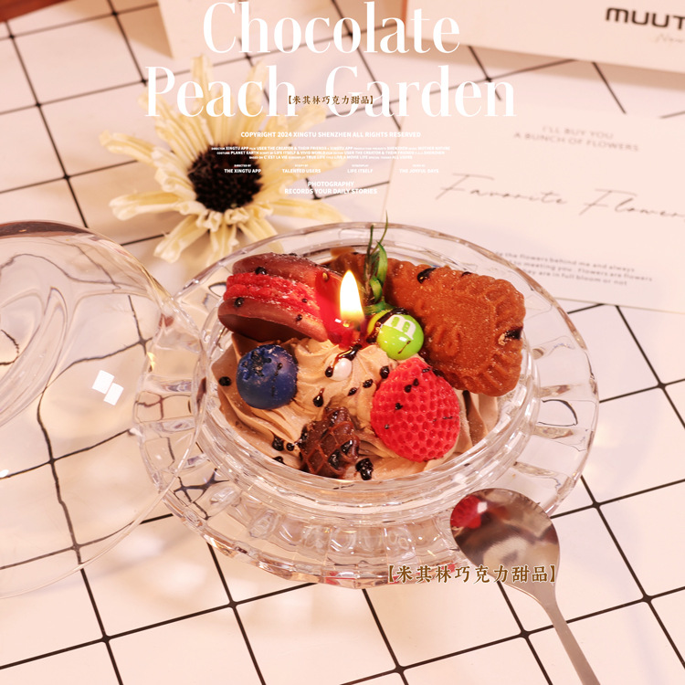 巧克力马克龙香薰蜡烛小众氛围高级感纯手工大豆蜡香氛伴手礼外贸详情9