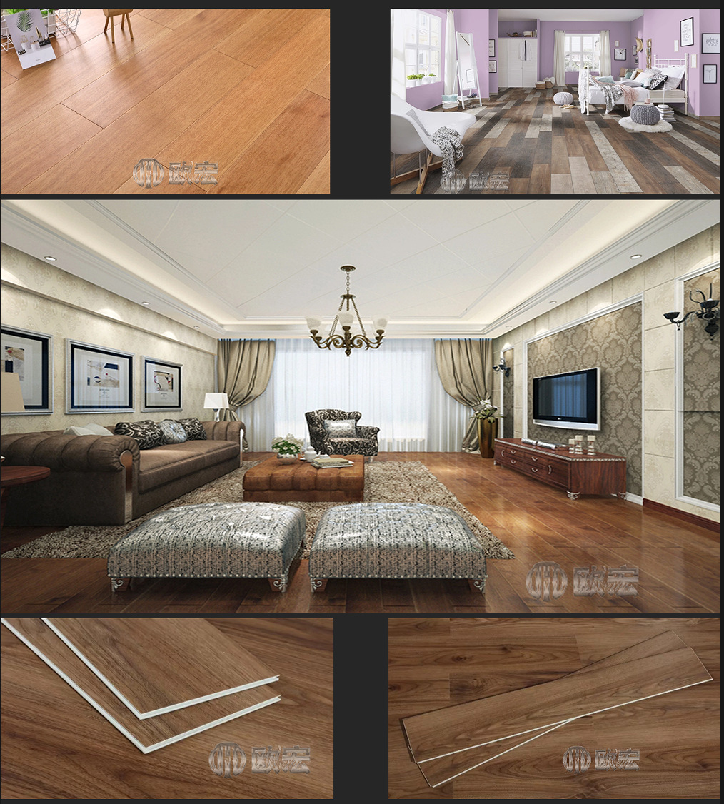 Zhejiang solid wood pattern spc stone plastic locking floor, a new type of formaldehyde-free, waterproof and flame-retardant stone crystal floor pic 11