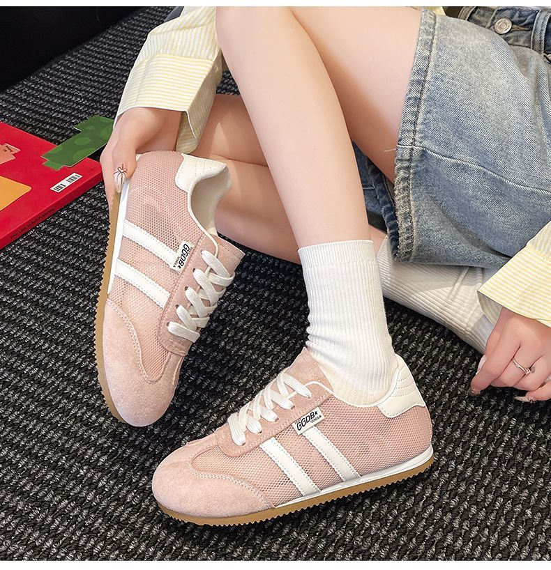 真皮平底小白鞋女鞋2025夏季新款网面德训鞋百搭休闲阿甘运动鞋子详情11