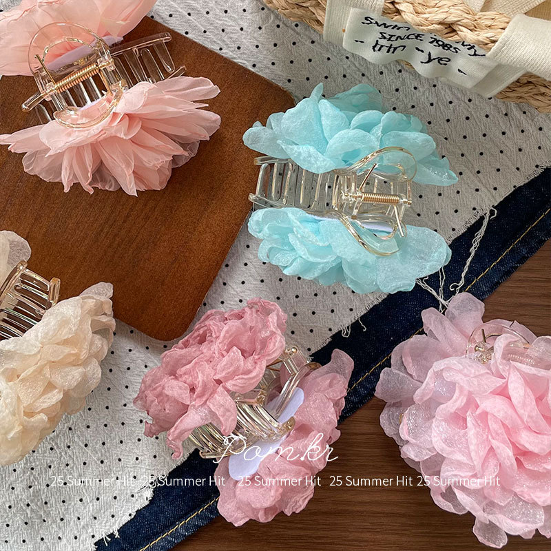 新款韩版甜美花朵抓夹儿童百搭后脑勺夹少女氛围感简约度假风发夹详情6