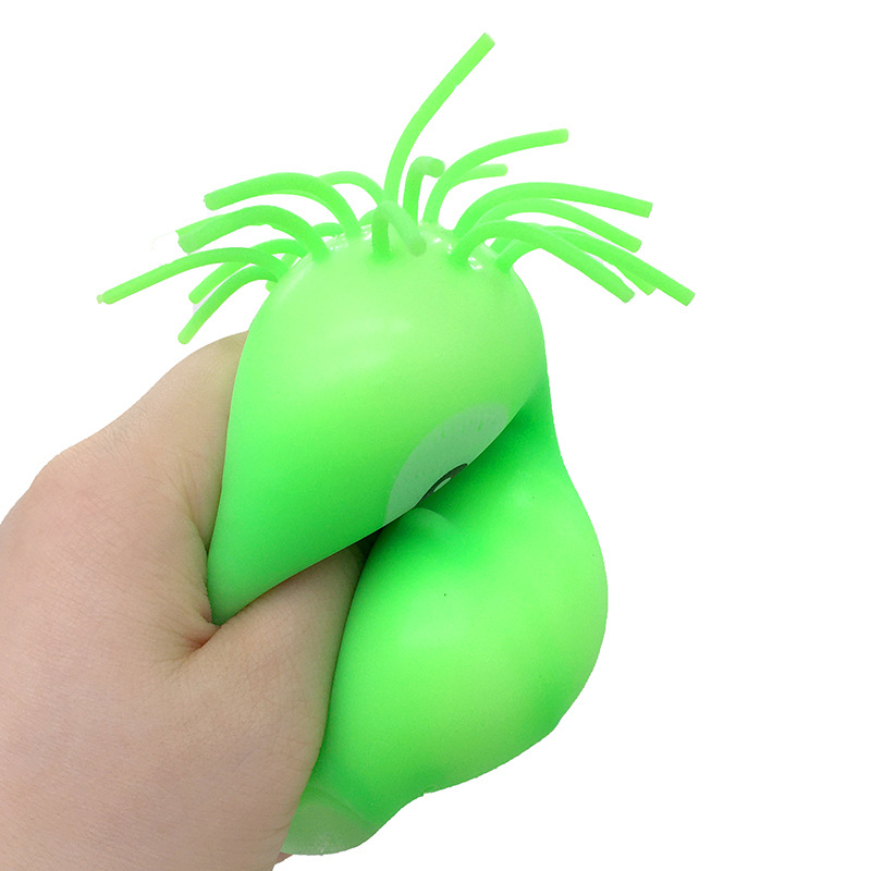Cross-border Douyin Hair-pulling Monster Pinching Fun Toy TPR soft rubber stress-relieving toy Little Monster Head Hair Toy pic 4