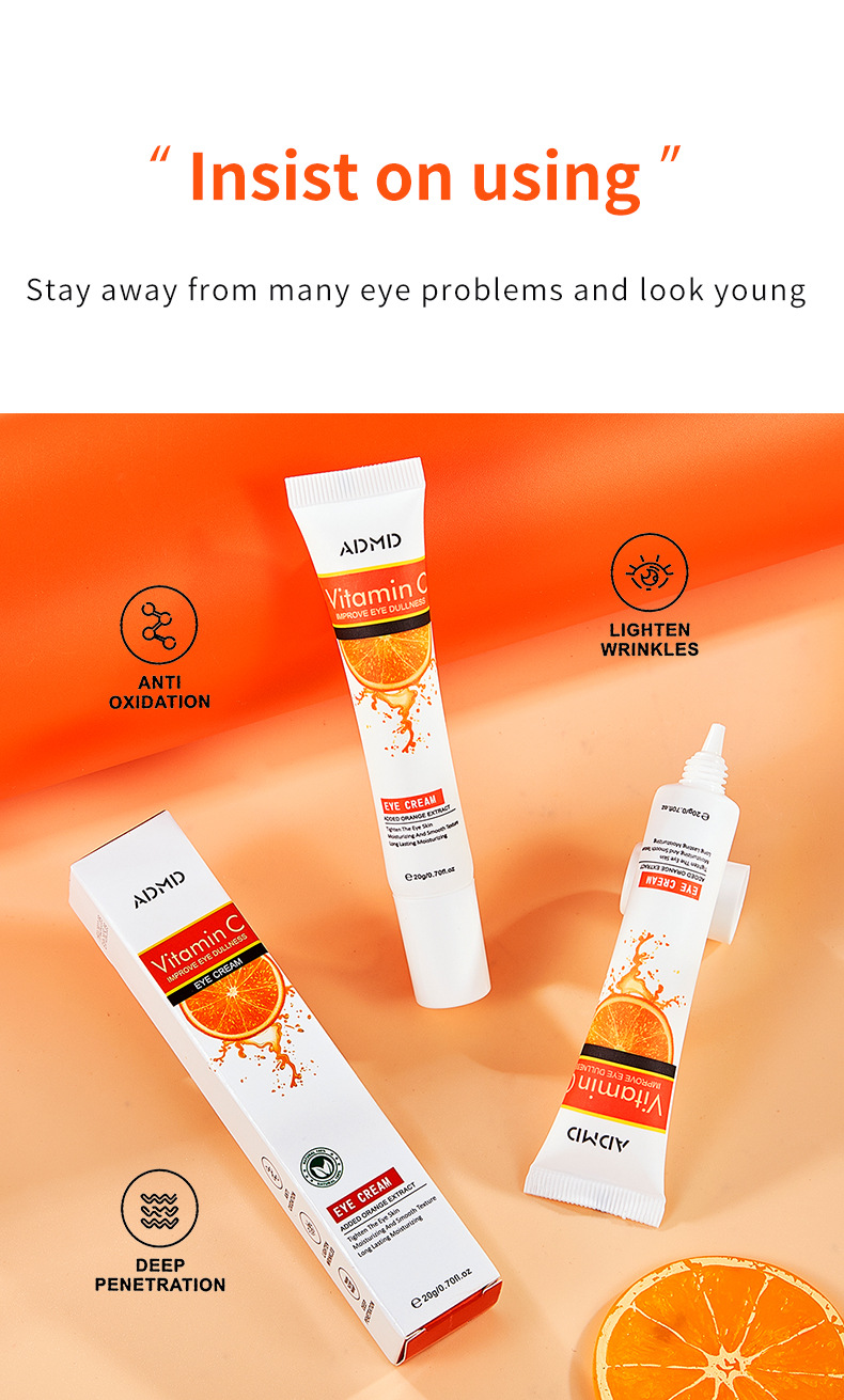 【外贸专供】ADMD维c眼霜补水滋润不粘腻淡化细纹眼部护理批发详情11