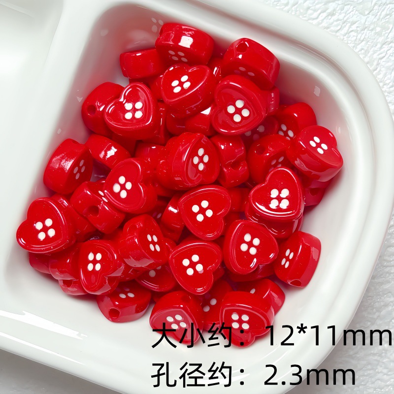 亚克力烤漆滴油爱心纽扣珠隔珠diy手工串珠手链项链材料饰品配件详情3