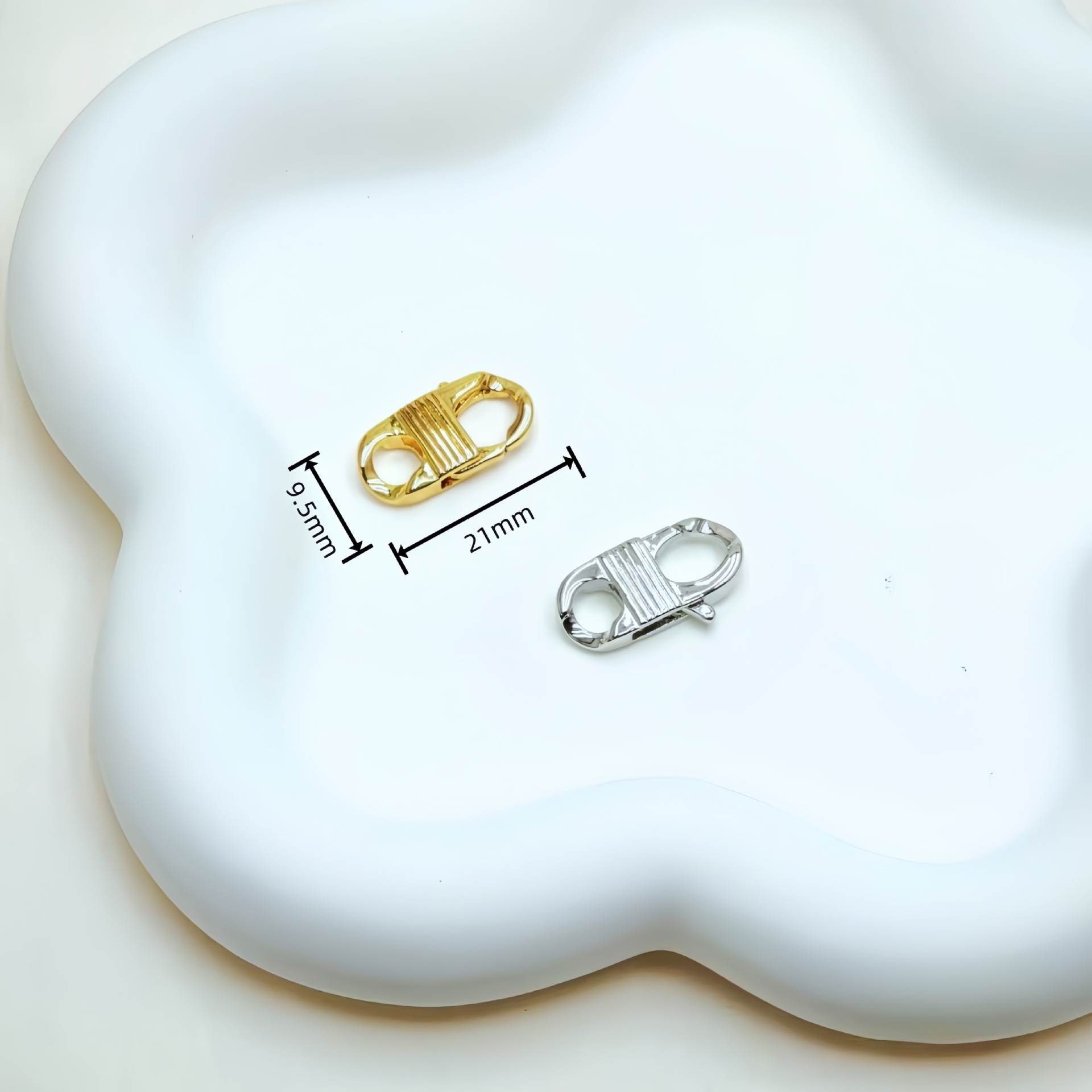 diy铜镀18K真金手工异型龙虾扣饰品配件批发 保色万能扣串珠手链详情18