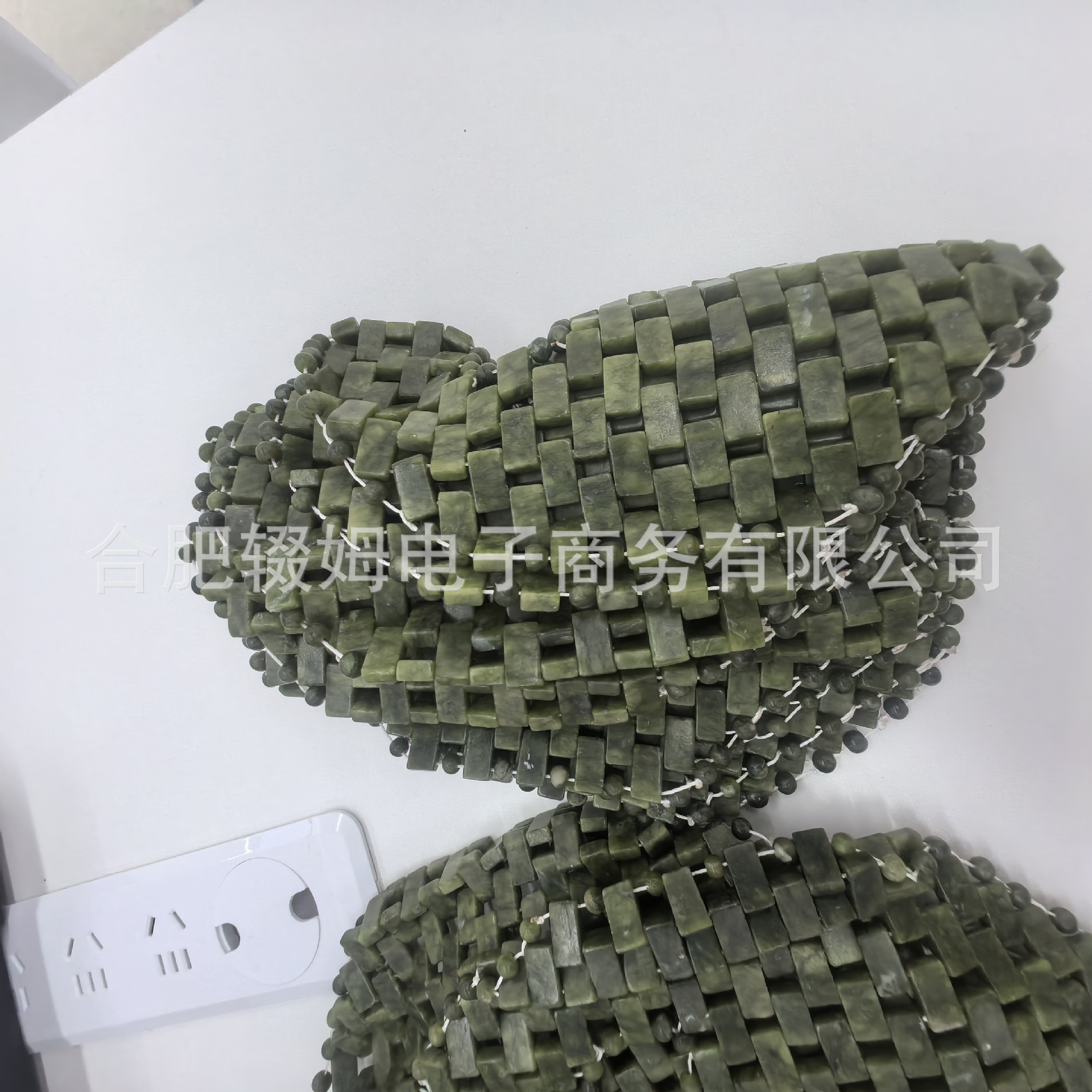 天然绿凤玉玉石面膜面罩亚马逊眼罩玉石眼帘手工编制眼部冰敷眼罩详情5