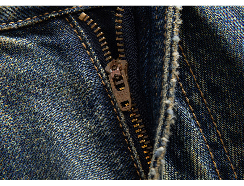 春款男裤宽松美式高街复古牛仔裤男新款直筒阔腿裤高级感男士裤子详情17