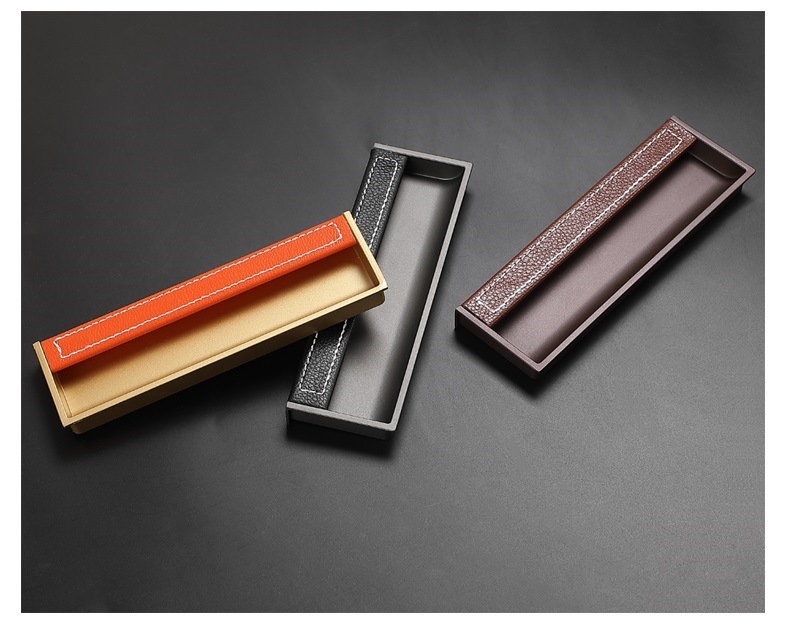 Leather handle drawers, invisible built-in tatami cabinet doors, slotted wardrobe cabinets, sliding doors, light luxury, built-in door handles pic 15