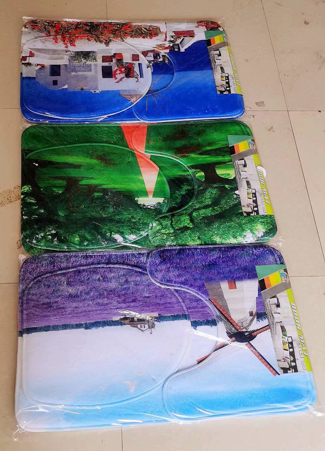 超强吸水卫生间浴室马桶三件套坐便套地垫地毯防滑垫详情8