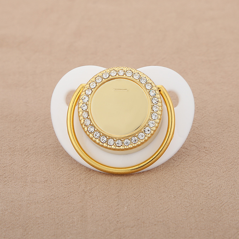 Solid color pacifier, diamond-encrusted silicone, baby teething and baby products, wholesale pacifier tips, simulated biting pacifier pic 16
