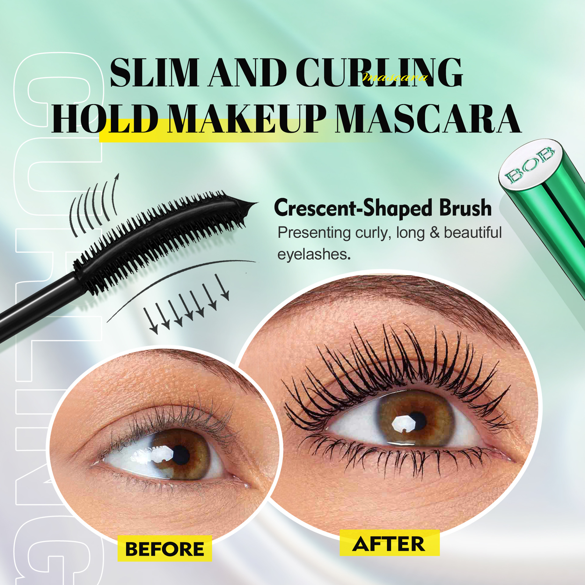 Cross-border BOB export, Thailand, Bangladesh, best-selling 3D stereoscopic thick and charming mascara, thick and curly makeup pic 2