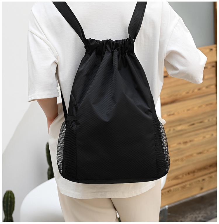 定LOGO束口袋双肩包男女2022新款背包大容量抽绳健身运动篮球包详情17