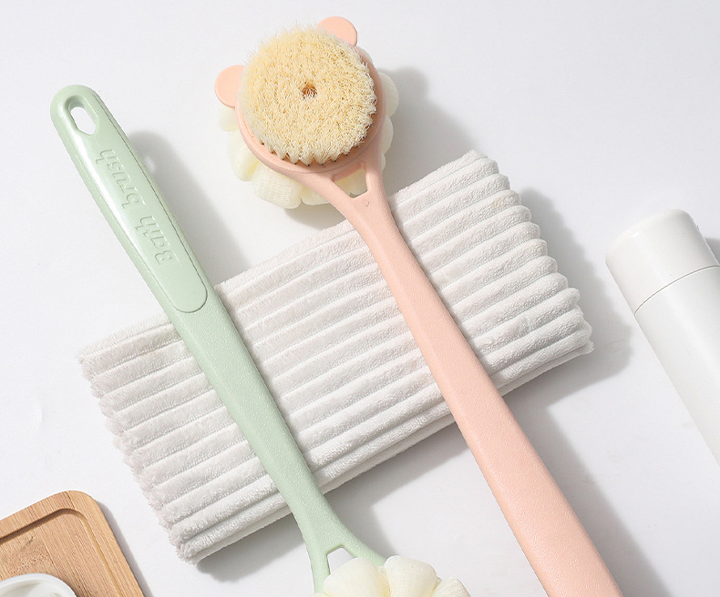长柄洗澡刷搓背刷高品质沐浴刷双面软毛搓澡神器搓背沐浴球搓澡巾详情12