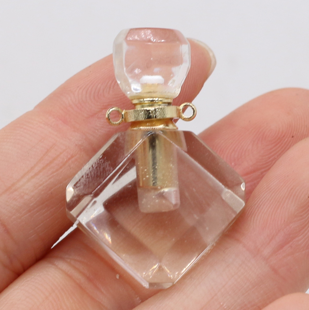Exquisite natural semi-precious stone perfume bottles, white crystal, various shapes, DIY accessories, fashionable and exquisite wholesale production pic 33