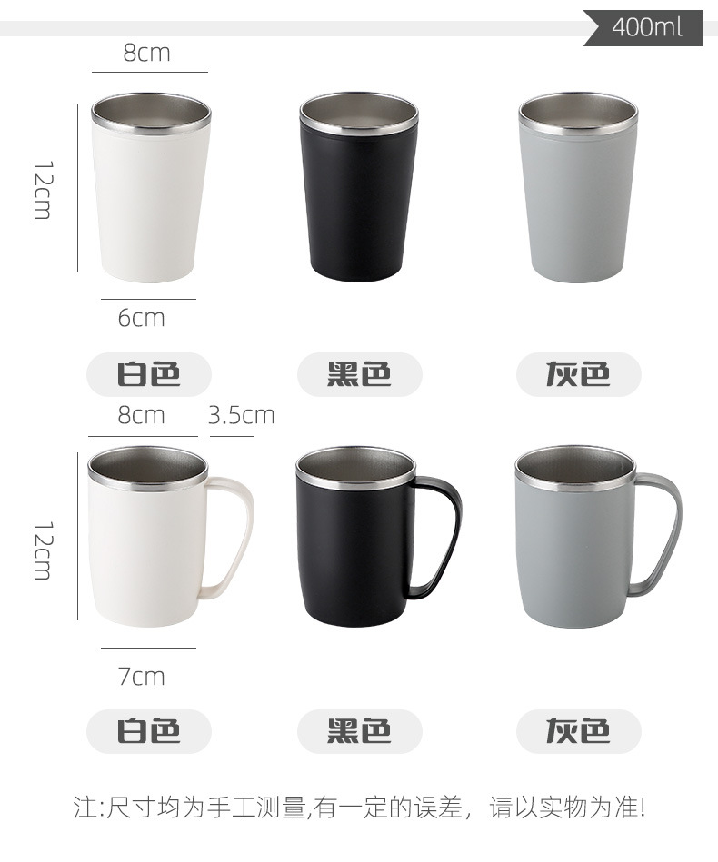 Tazas de enjuague de acero inoxidable sensación ligera de lujo tazas de cepillado de lujo con asas tazas de tocador para el hogar cilindro de dientes simple tazas de boca en el juego pic 14