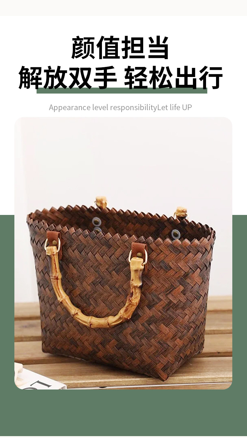 Customized plastic woven large-capacity vegetable basket bag, new transparent jelly bag, single-shoulder beach bag, souvenir handbag, national trend bag pic 3