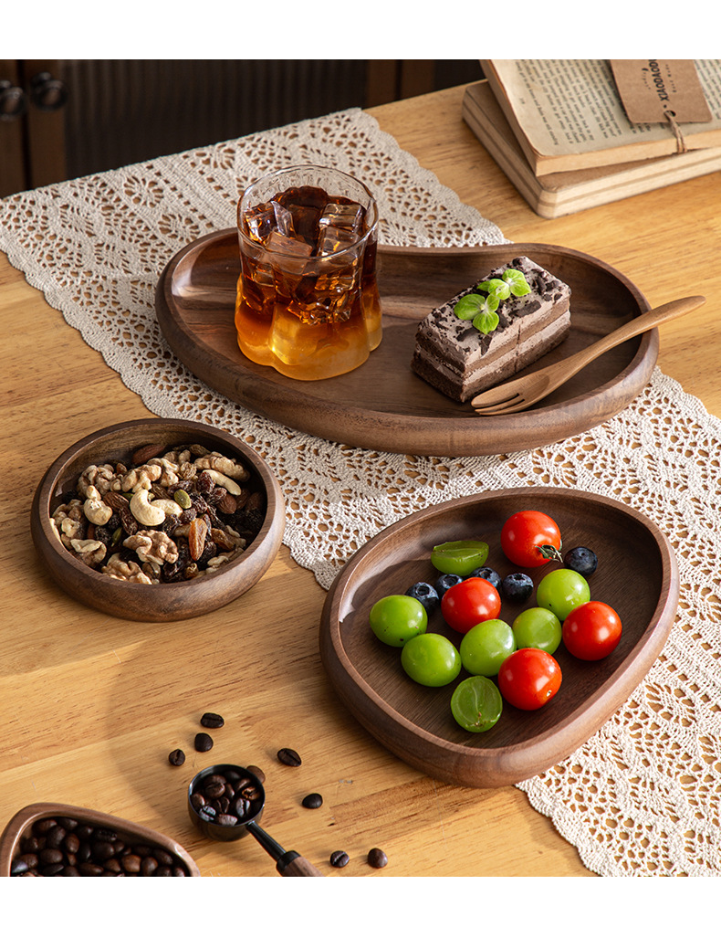 实木首饰化妆品收纳盘玄关钥匙酒店餐盘创意轻奢干果甜点盘腰果盘详情7