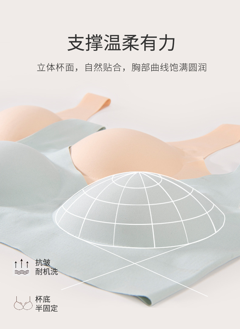 全固定杯无痕无尺码内衣女聚拢裸感免拆胸垫一片式无钢圈文胸罩详情9