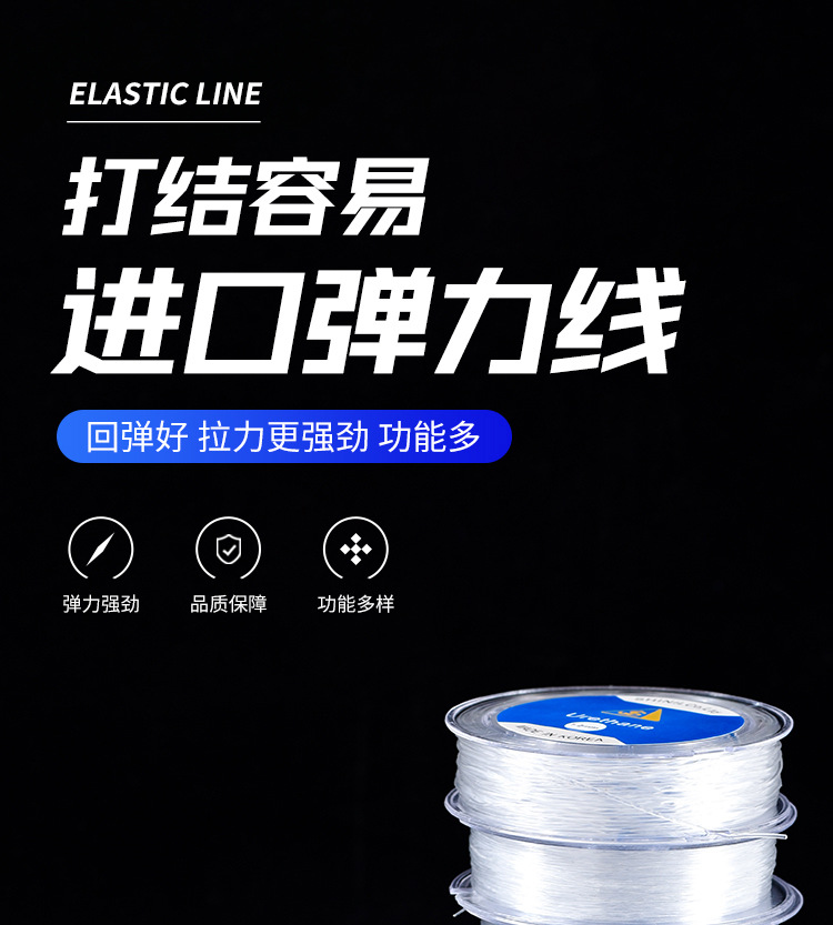 The Korean round ox tendon string bracelet features a loose and tight rope, transparent elastic string, and crystal string with beads, which is strong and wear-resistant pic 1