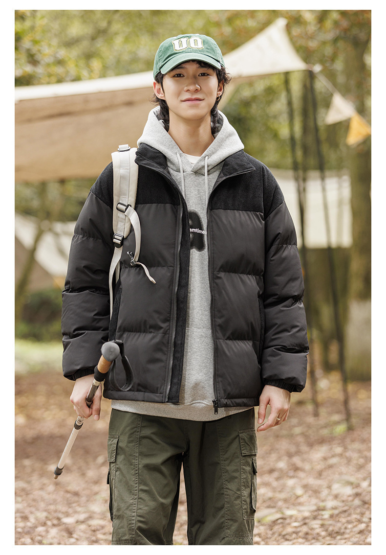 New winter fleece cotton-padded jackets for both men and women, thickened and warm cotton-padded jackets, couple bread jackets, and trendy color-blocked cotton-padded jackets pic 42