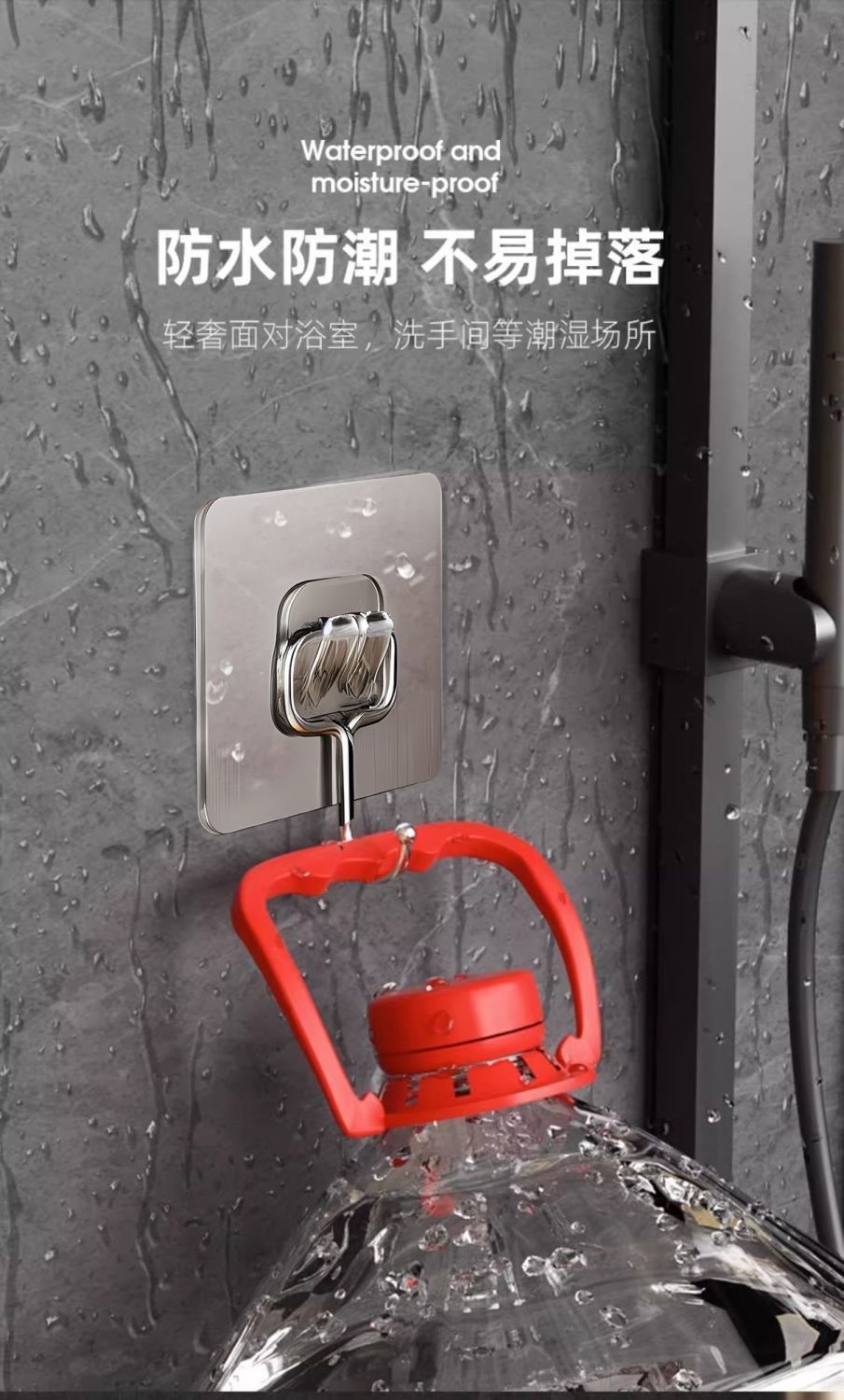 大挂钩强力粘胶免打孔厨房浴室透明粘钩强力承重无痕壁挂吸盘挂勾详情4