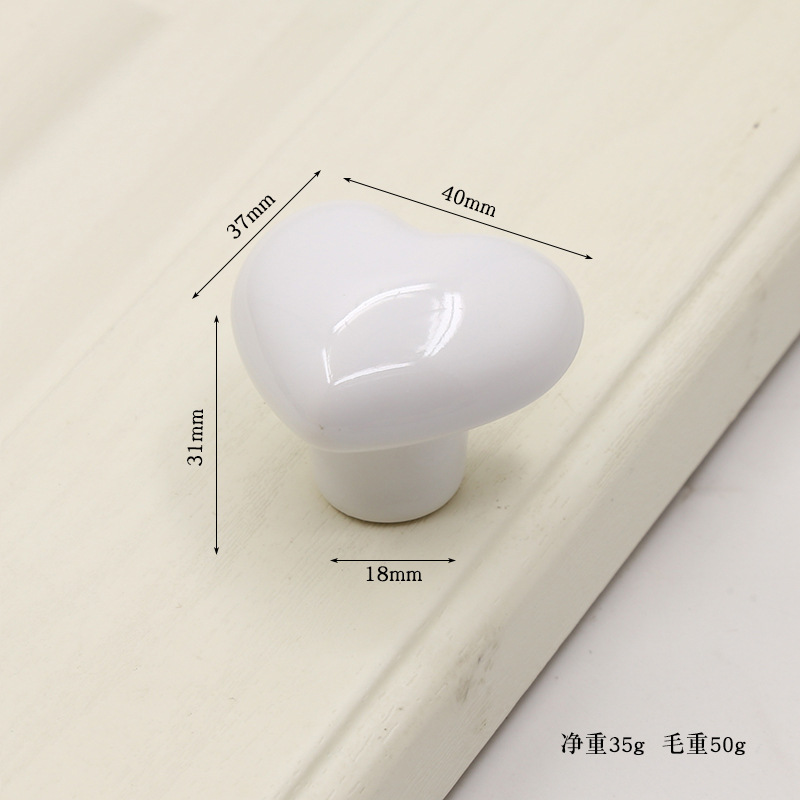 卡通儿童房拉手心形陶瓷拉手现代简约抽屉橱柜书柜电视柜鞋柜把手详情5
