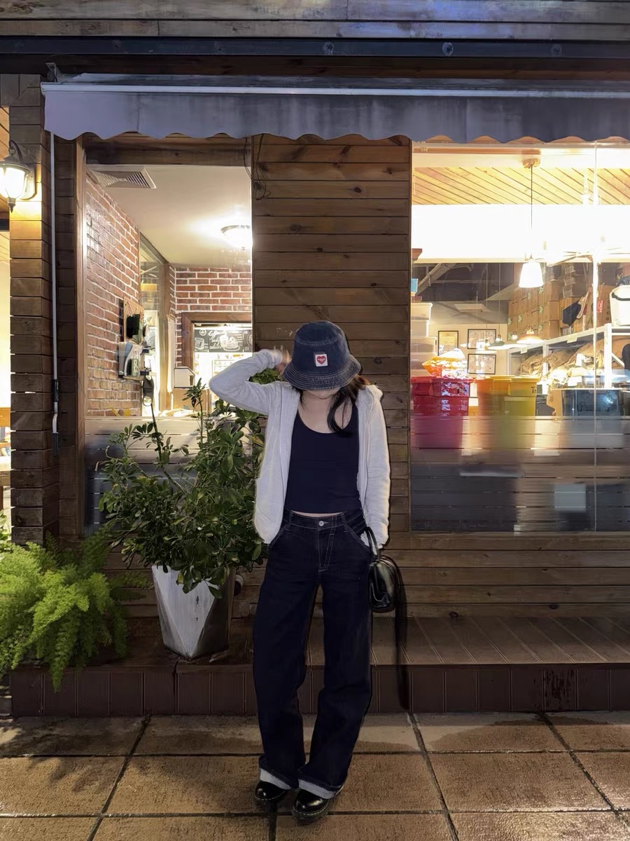 新款复古原色牛仔中腰显瘦显腿长A2弹力合身直筒牛仔裤女3075详情27