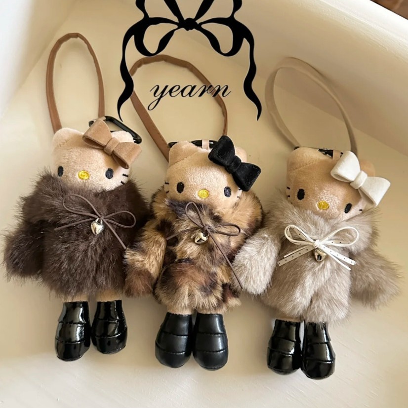 New autumn and winter leather long-legged Kitty cat bag pendant, cartoon cute and versatile keychain kt pendant, Little Red Book pic 7