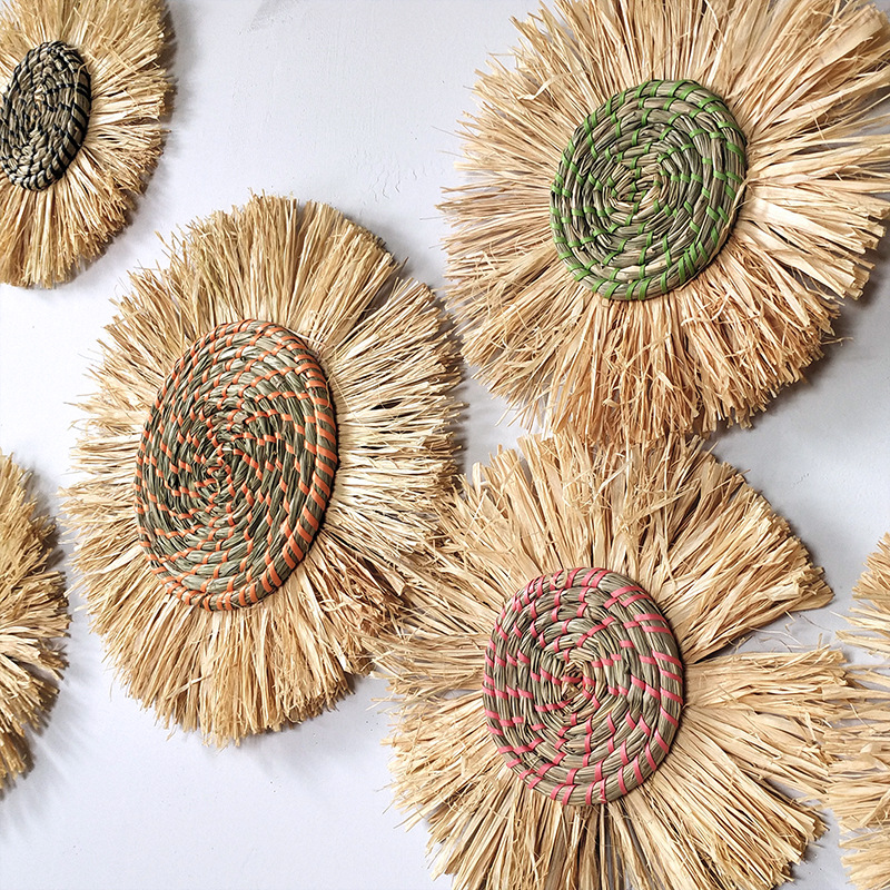 草编墙饰背景墙壁装饰品茅草编织墙饰摩洛哥风装饰品沙发床头挂饰详情1
