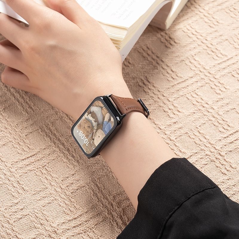 适用小米手环9pro手环表带8pro新款小蛮腰ins手腕带真皮质手表带详情11