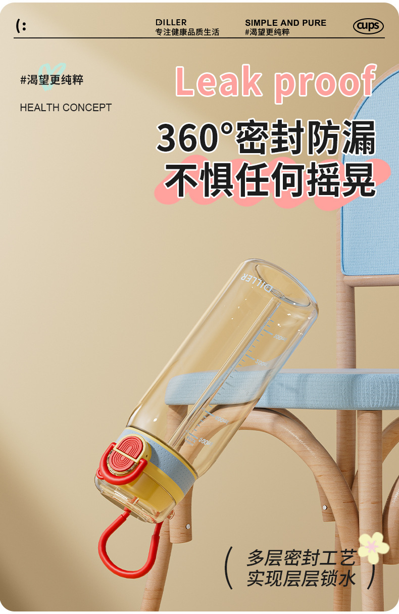 PPSU水杯户外便携水壶一键弹盖随手杯儿童水杯夏季大容量孕妇水杯详情7