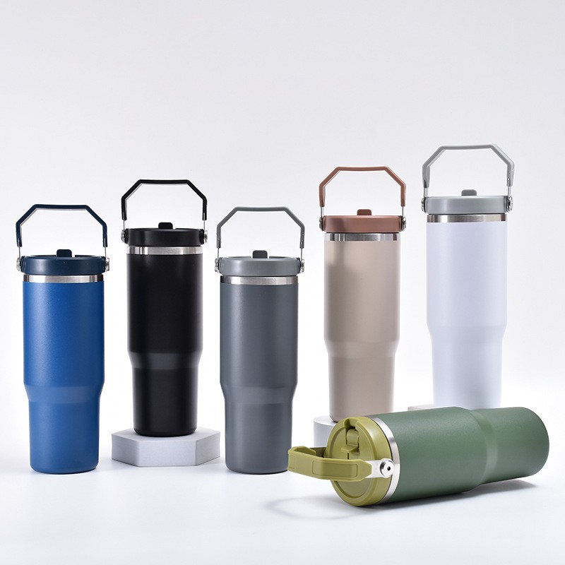 Cross-border handle car cup 30oz outdoor 304 vacuum sports portable thickened insulated cup Household ice king cup pic 3