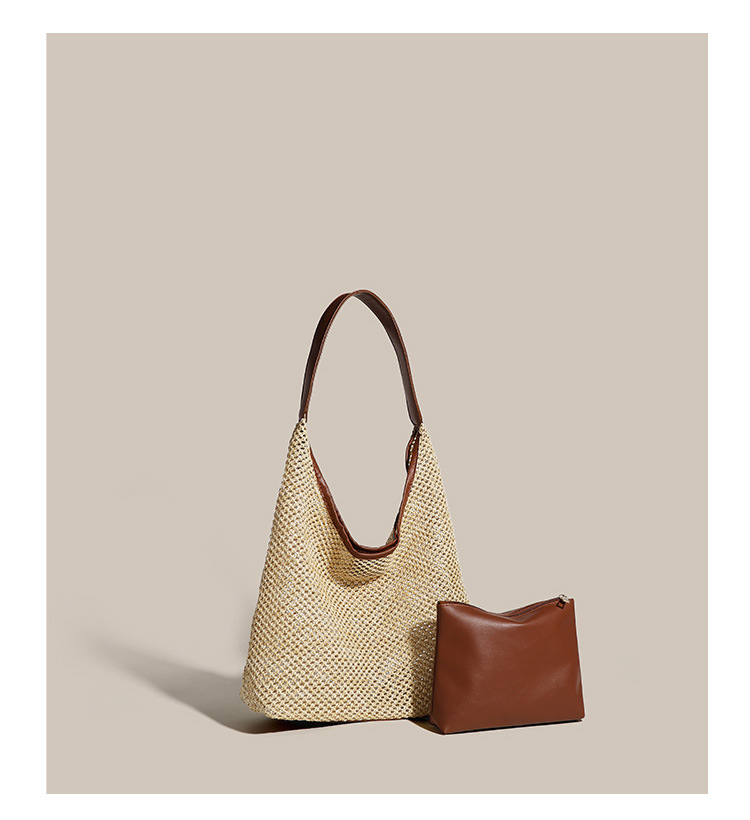 新款ins复古草编托特包单肩大包包女士休闲大容量夏天度假沙滩包详情11