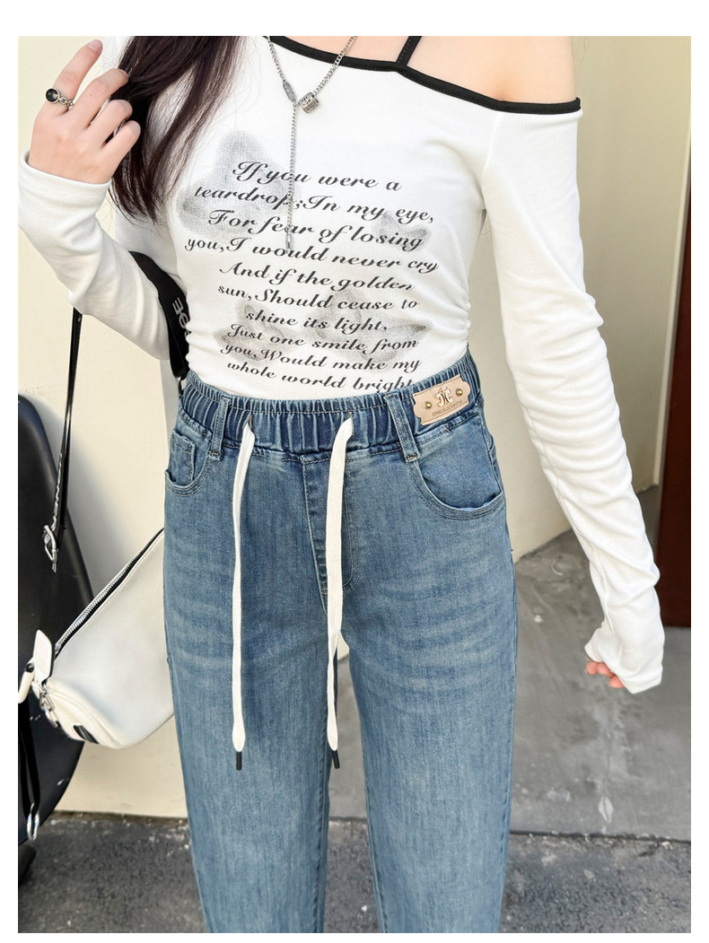 New Spring 2025 Harun jeans for women, high-waisted and slimming loose tapered radish pants, Korean-style casual dad pants pic 14