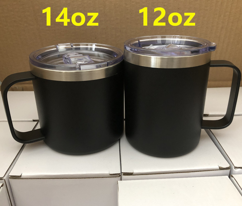 跨境亚马逊12oz手柄杯马克杯304不锈钢办公咖啡杯冰霸杯详情6