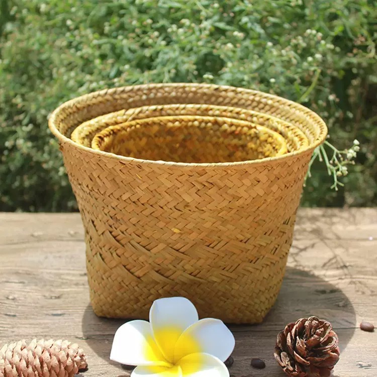 天然草编植物花篮花创意手工柳编藤编花盆多肉花园艺批发编织篮详情14