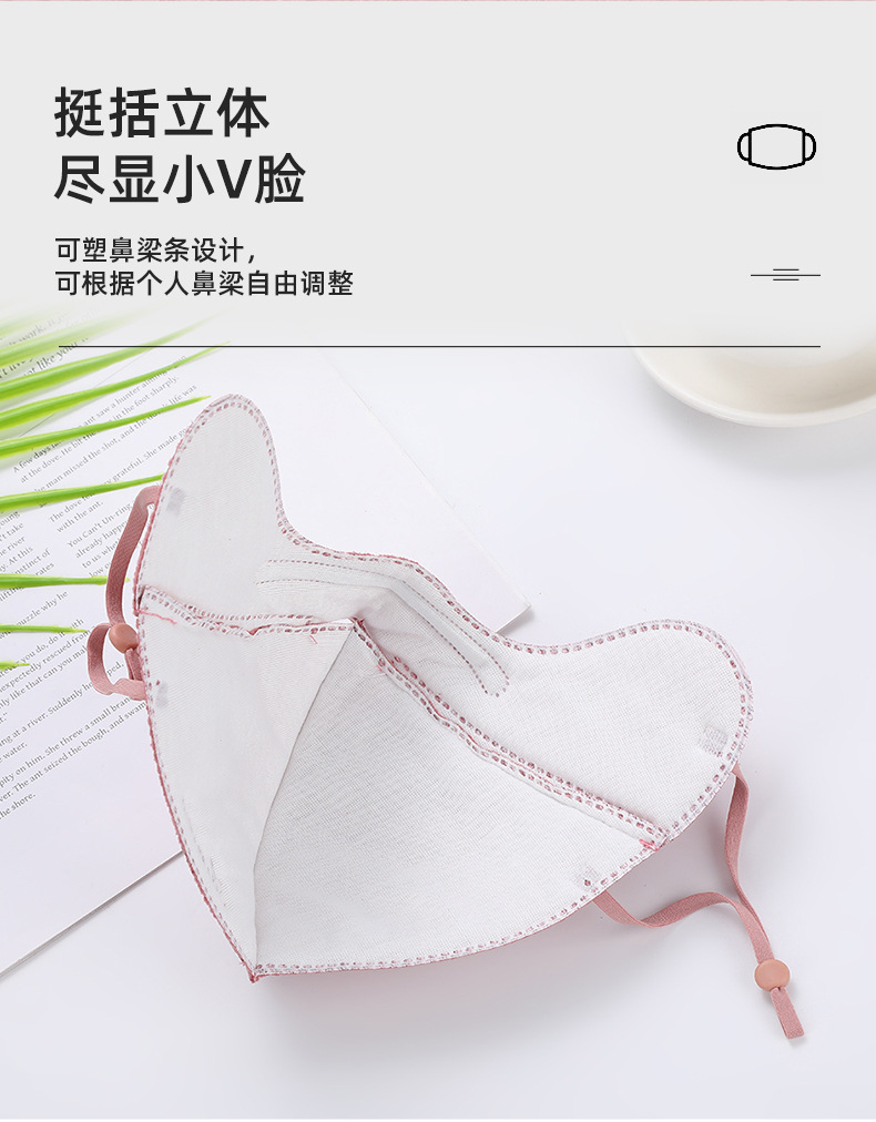 W款条纹蝴蝶结口罩女 新款立体口罩秋冬骑行高颜值不勒耳保暖面罩详情10